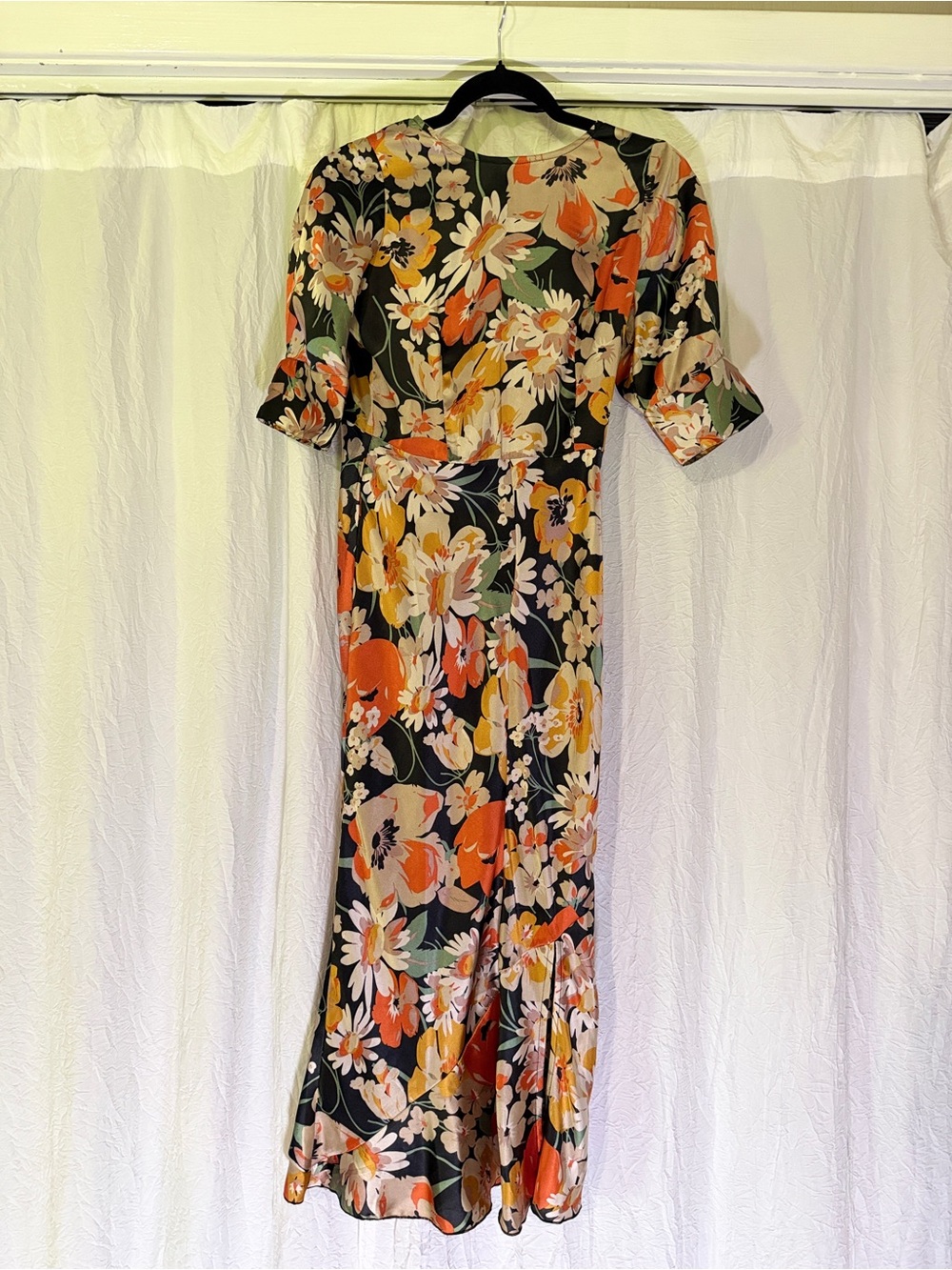 ASOS Black Floral Maxi Dress with Orange & Yellow Blooms